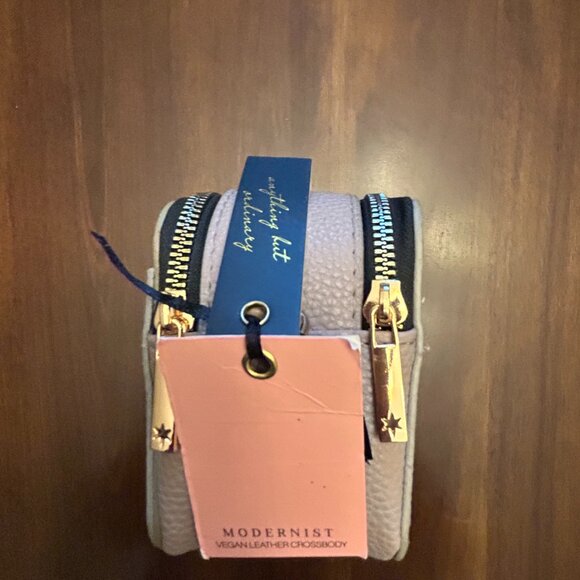 NWT Kedzie Vegan Leather Crossbody Bag Tan Small Removable Straps Zip Closure - Picture 12 of 16